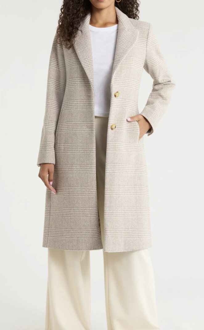 Wool Blend Tweed Coat